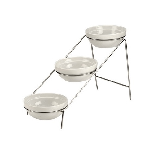 Soporte P / 3 Bols Redondos C / Bols Porcelana / 18 cm